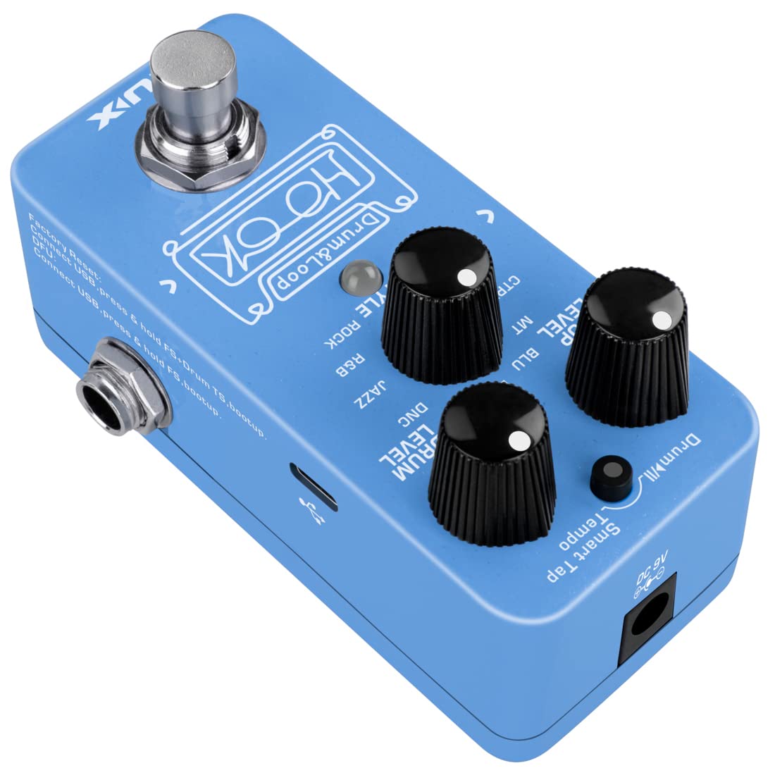 Pedal Looper NUX NDL-3 Hook Drum & Loop Mini Plata con Grabación de 6 Minutos