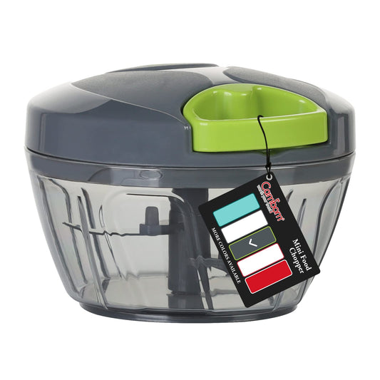 Cambom - Cortador manual de alimentos, cortador de verduras, cortador de cebollas para verduras, frutas, frutos secos, sin BPA, material seguro para alimentos, 550 ml, color gris