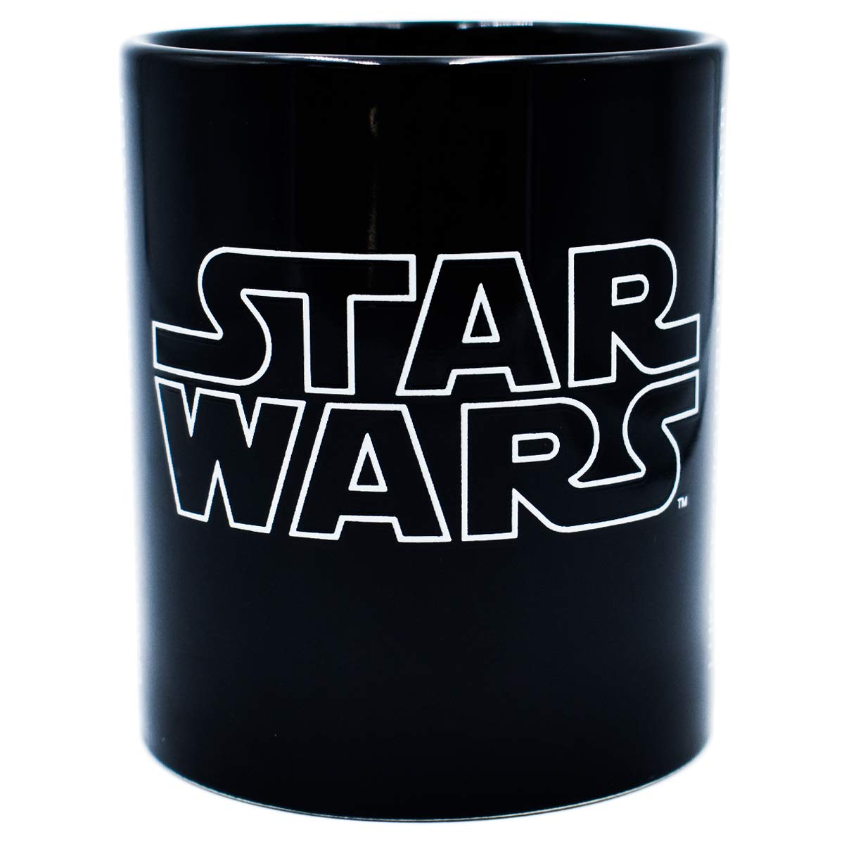 Fun Kids 1738-99 Tarro de Cerámica que brilla en la Obscuridad Star Wars- Darth Vader Luke Skywalker de Cerámica 320 mililitros Altura 11 cm x Diámetro de la boca 8 cm 1 Taza Negra