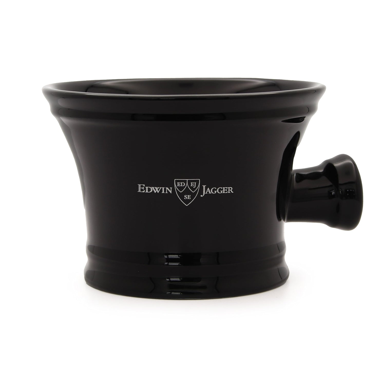 Edwin Jagger - Jabonera de porcelana con asa, color negro, Ebany, Uno