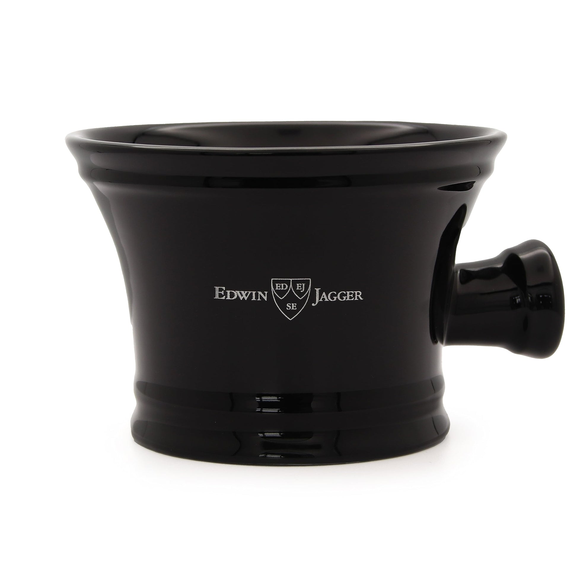 Edwin Jagger - Jabonera de porcelana con asa, color negro, Ebany, Uno
