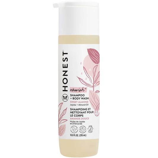 The Honest Company Gently Nourishing Shampoo & Body Wash, Sweet Almond, 10 Fluid Ounce