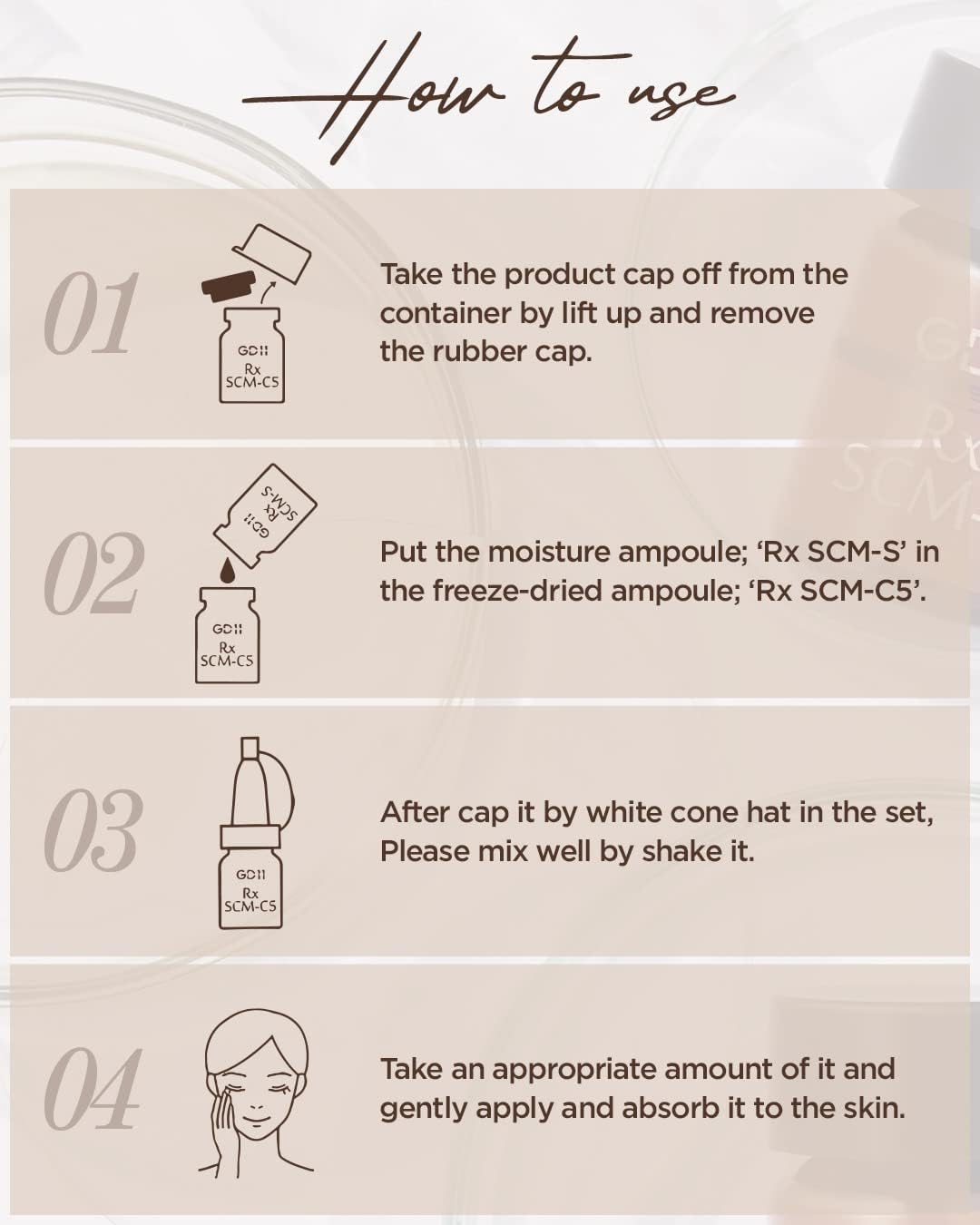 Suero facial con exosomas del programa Rx SCM | Regeneración de la piel, hidratación intensiva, suero facial humectante con CICA, alivia la piel irritada (2 ml + 5 ml)