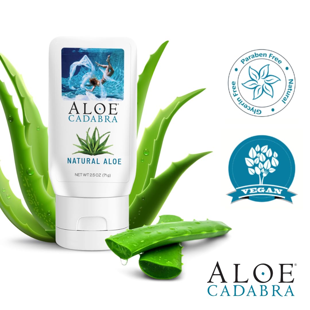 Lubricante Personal Aloe Cadabra Aloe Natural Orgánico e Hidratante Vaginal 95% Aloe Vera Paquete de 3