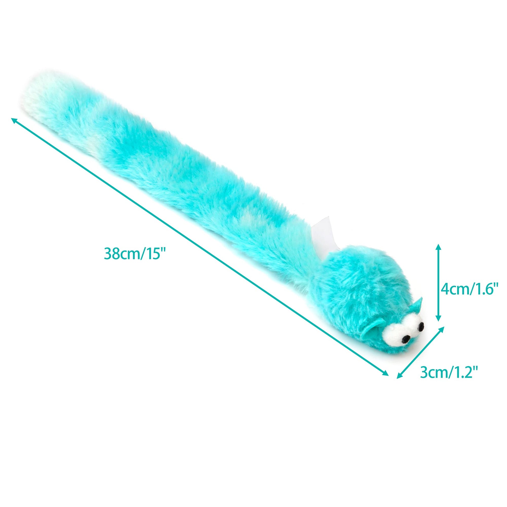 Chiwava 4 Paquetes de 15 Pulgadas de Largo Suave Felpa Gatos Juguetes Ratones con Sonido de Campana, pequeño Mouse de Actividad Interactivo