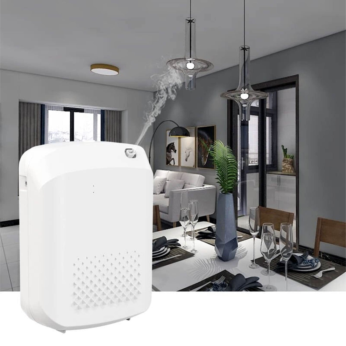Máquina de Aire con Bluetooth, Aplicación Inteligente, Control Remoto, Difusores de Aceite Esencial sin Agua con Botella de 400 Ml, de Difusión de (Enchufe de EE.