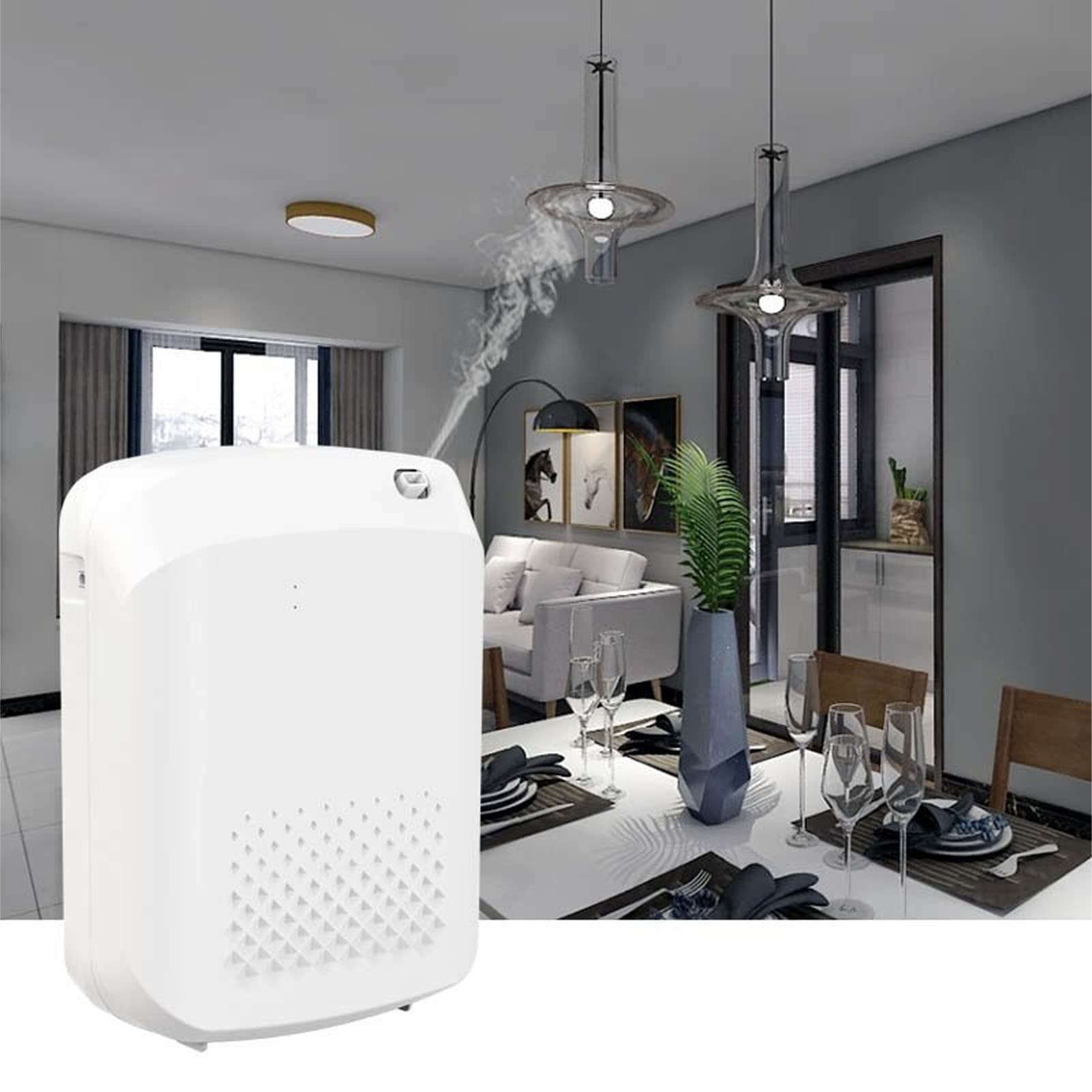 Máquina de Aire con Bluetooth, Aplicación Inteligente, Control Remoto, Difusores de Aceite Esencial sin Agua con Botella de 400 Ml, de Difusión de (Enchufe de EE.