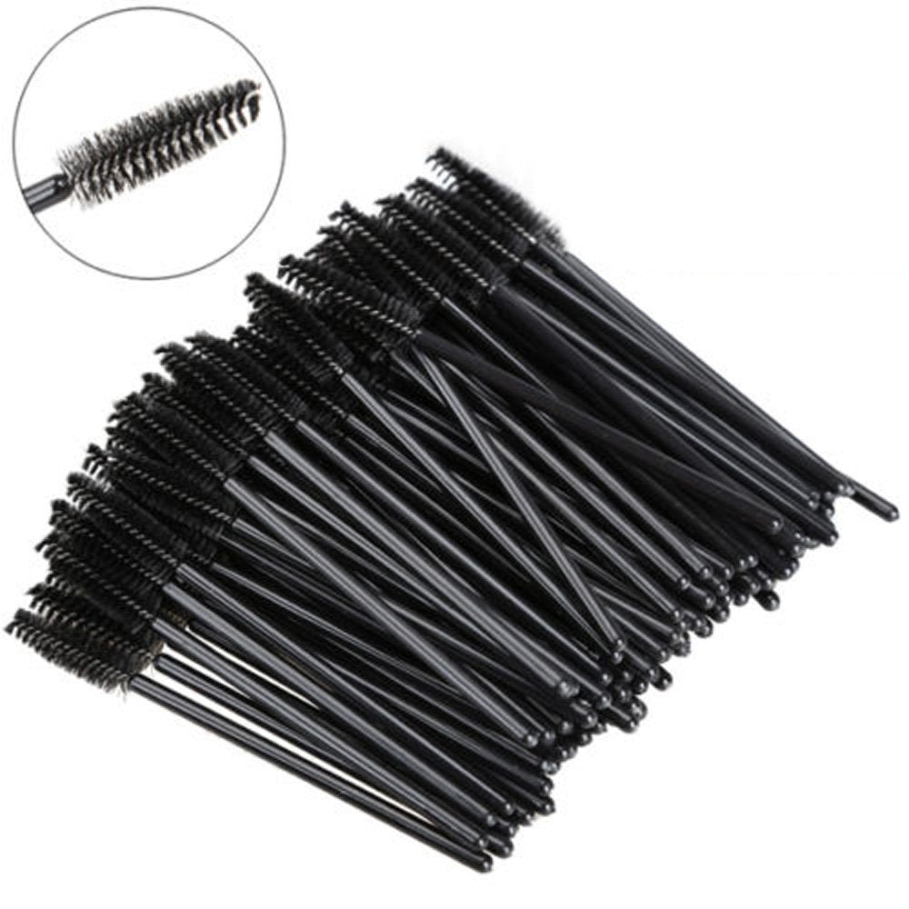 yueton - Pack de 100 cepillos desechables para pestañas, Negro