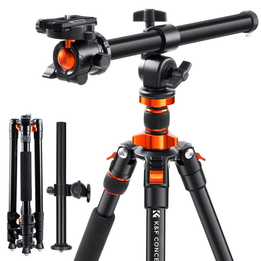 Fenytay S210 2M/78.7Inch Fotografía Profesional Trípode Monopie Aleación de Aluminio Cámara Trípode Soporte 10kg/22lbs Capacidad de Carga con rótula giratoria de 360° Brazo de exión