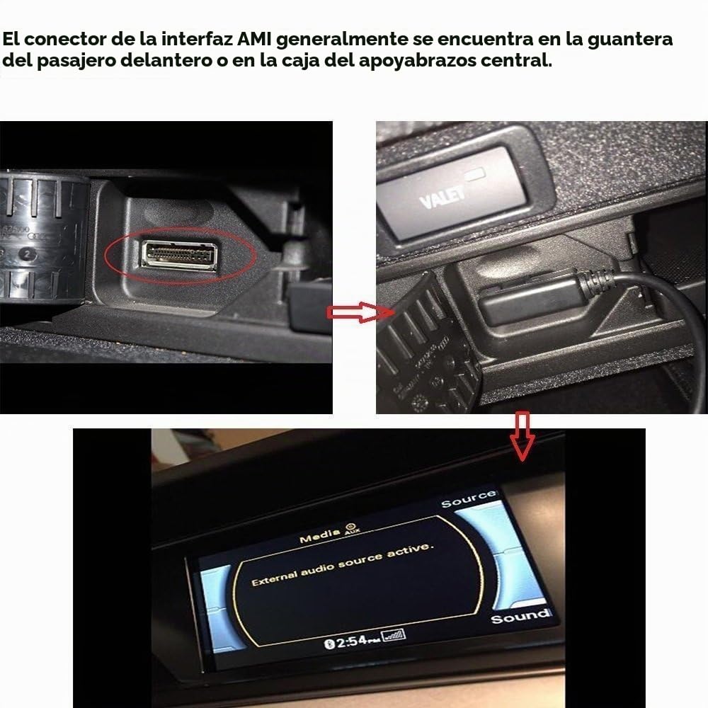 Cable AMI MDI MMI Audi VW 3,5 mm Entrada AUX 6 Pies Extra Largos