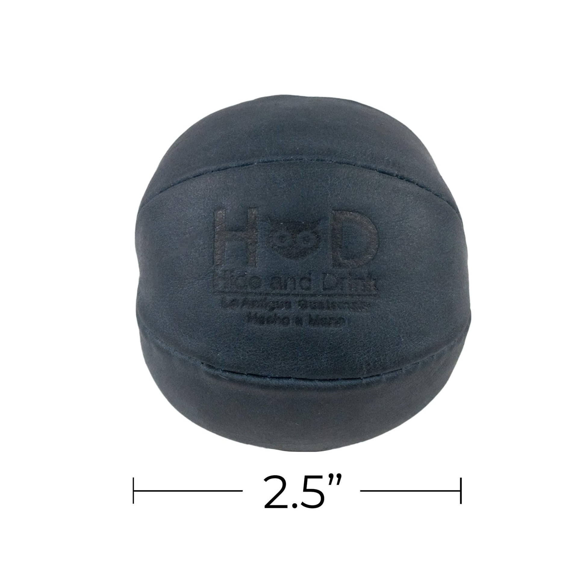 Hide & Drink, pelota de estrés hecha a mano de cuero de grano completo – Alivia el inquietud y la ansiedad, ejercicio de la mano con un juguete de tensión blanda, ideal para la oficina o la escuela, elegante, duradero (azul pizarra)