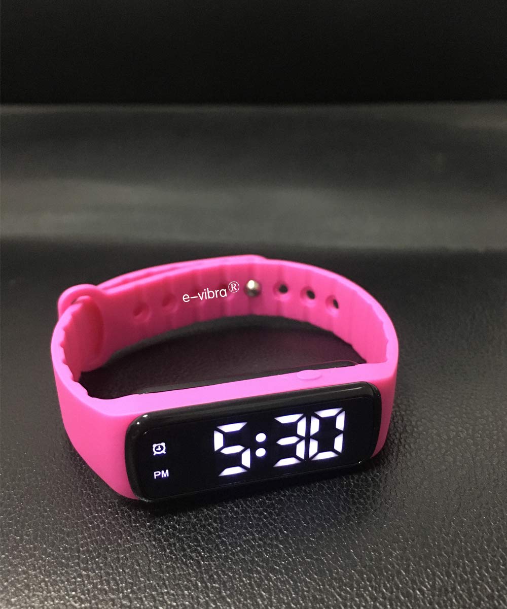 e-vibra - Reloj de entrenamiento para orinal, con alarma vibratoria silenciosa con temporizador de cuenta regresiva (rojo rosa)