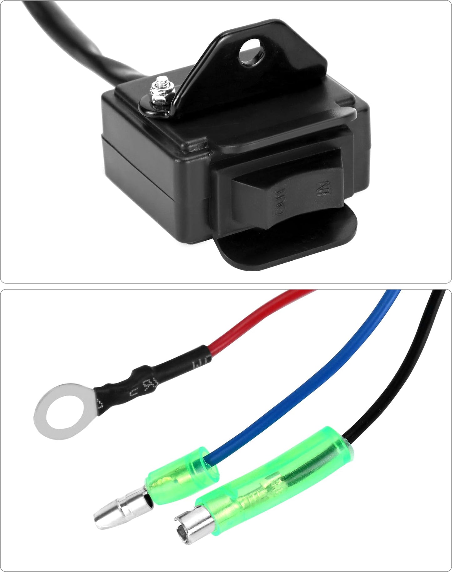 QWORK Winch Switch Kit for ATV UTV - Compatible with Polaris, Warn, KFI, and More - Solid Steel Construction