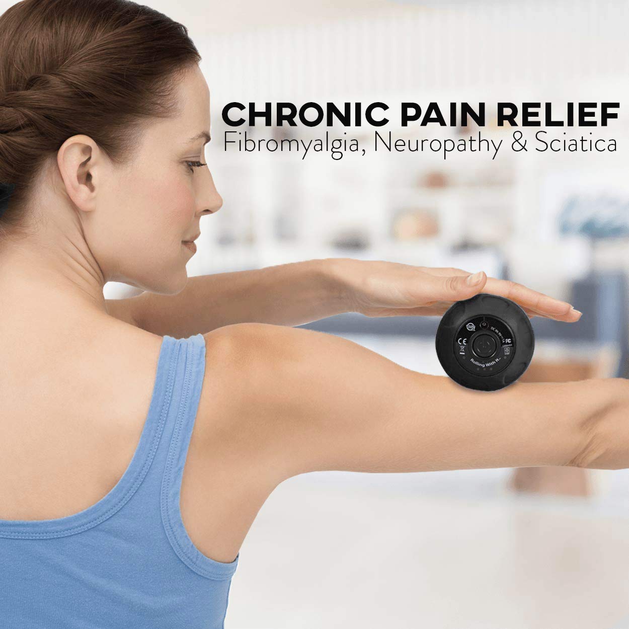 Bola de masaje de cacahuete vibrante profesional – terapia de punto de activación de tela profundo, liberación miofascial – portátil, inalámbrico, 4 niveles de intensidad, doble bola de lacrosse masajeador vibración, color negro