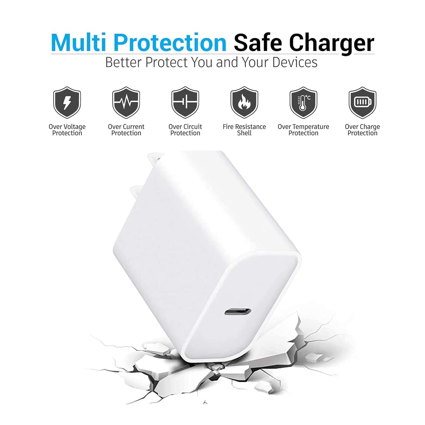 Cargador de pared para AirPods 4 USB C de 20 W para AirPods 4 Gen, AirPods Pro 2 2nd, AirPods Max 2 (2024), Apple TV Remote 3rd/4th gen, TV 4K/Siri Remote 3 gen, iPhone 15/16, Pro Max, cable de carga