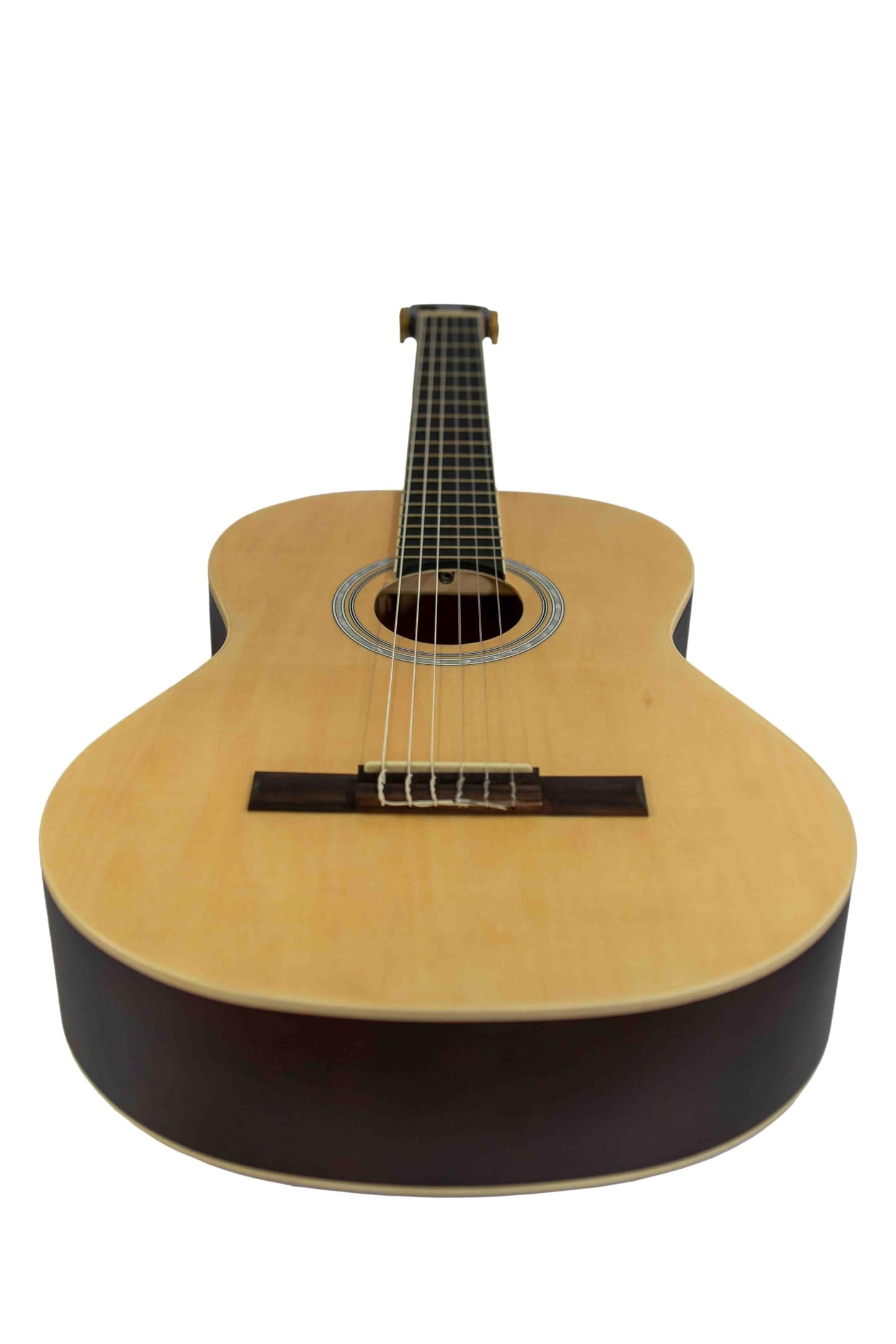 BAMBOO, Guitarra Clasica Acustica Estudio Natural con Funda, 39 pulgadas, madera Linden. Cuerdas de Nylon. Ideal Estudiantes.