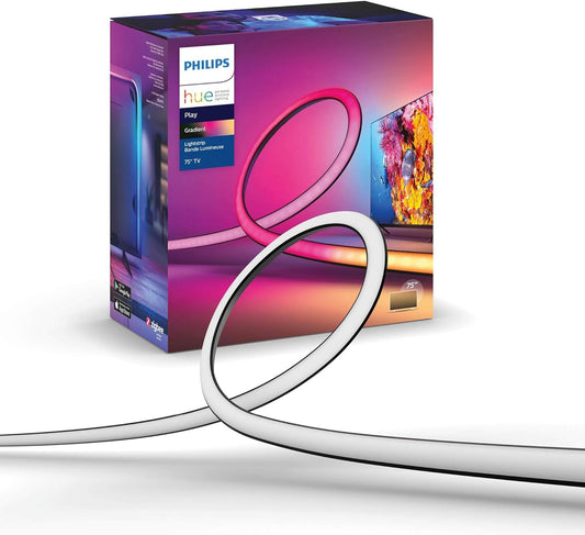 Tira de Luz Inteligente Philips Hue Multicolor Gradiente para Televisiones de 75 Pulgadas Compatible con Alexa