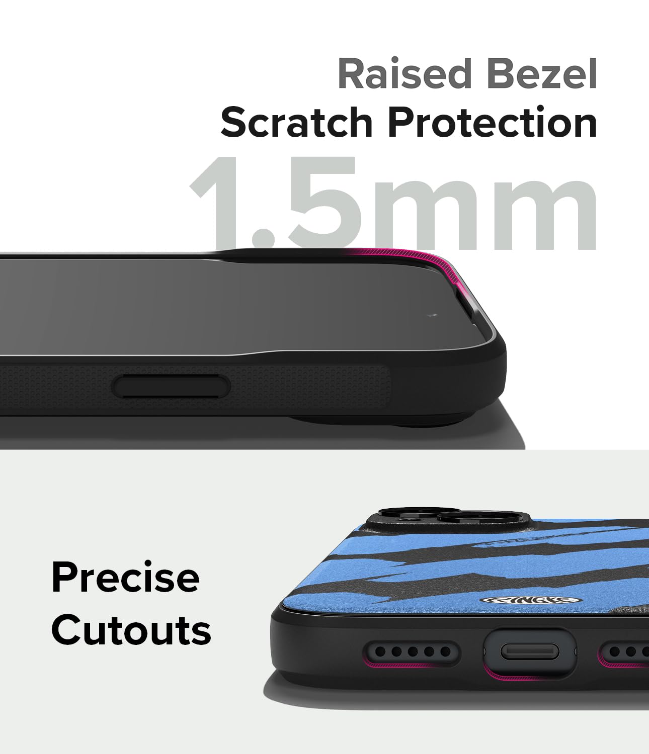 Funda Antideslizante Ringke Onyx Blue Brush de Tacto Agradable para iPhone 15
