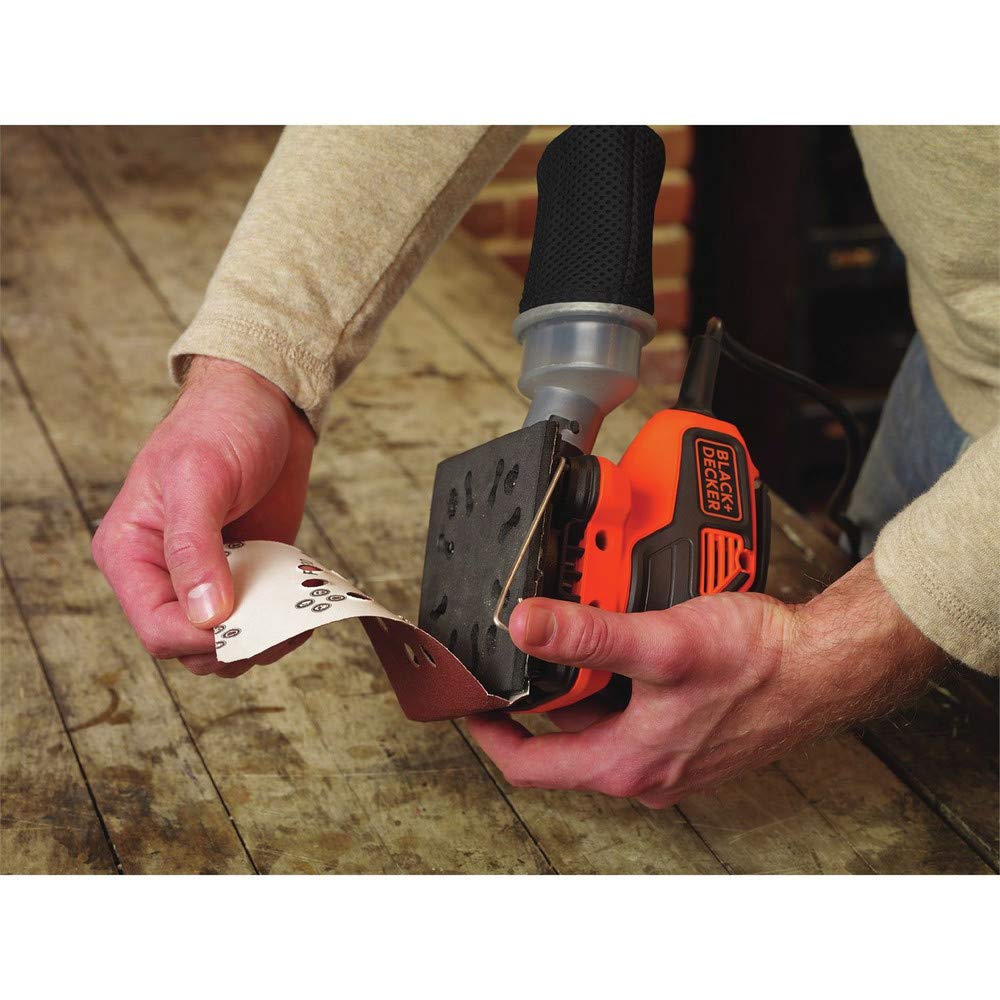 BLACK+DECKER - Lijadora órbita eléctrica de 2.0 amperios (BDEQS300)