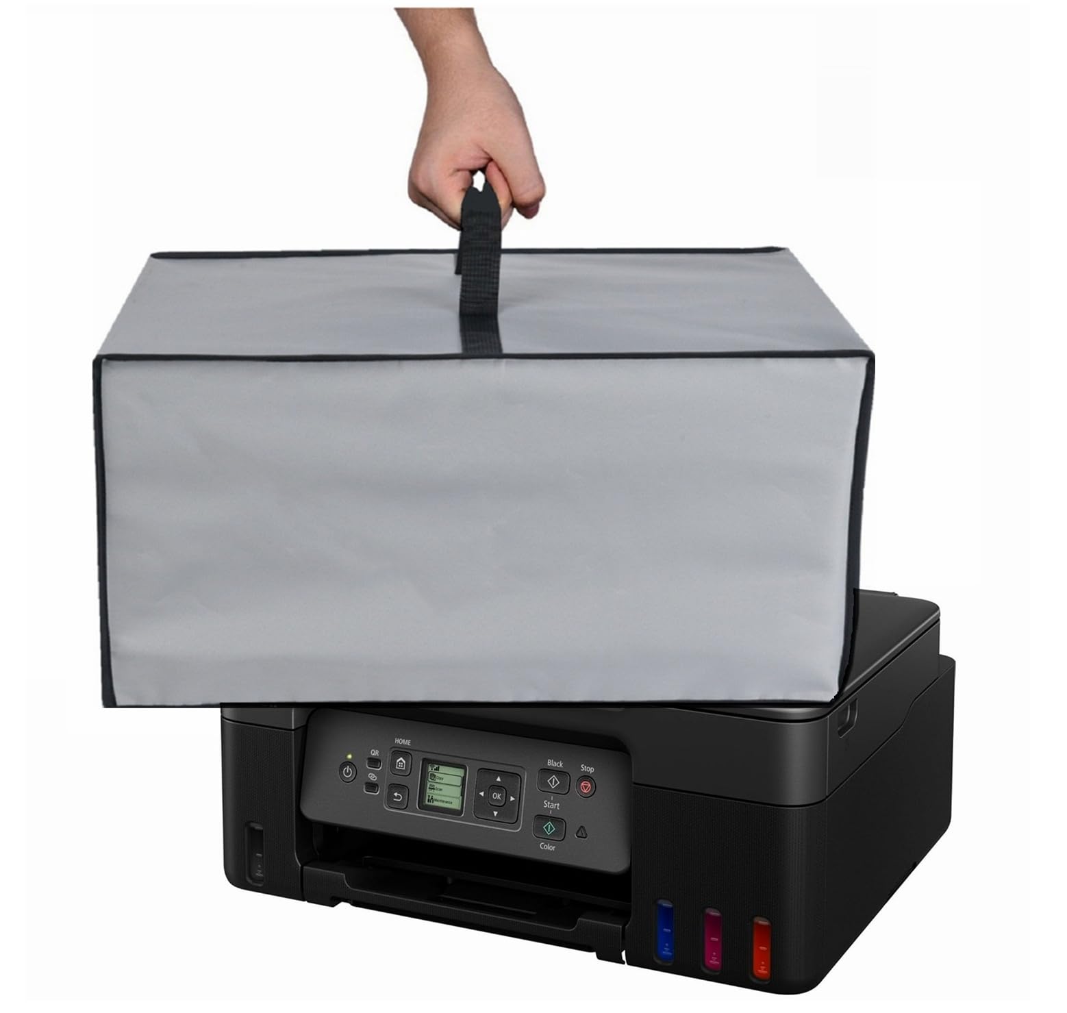 Carcasa de tela resistente de alta calidad, compatible con impresora de inyección de tinta inalámbrica Canon MegaTank G3270/G3260/PIXMA G6020 (gris plateado)