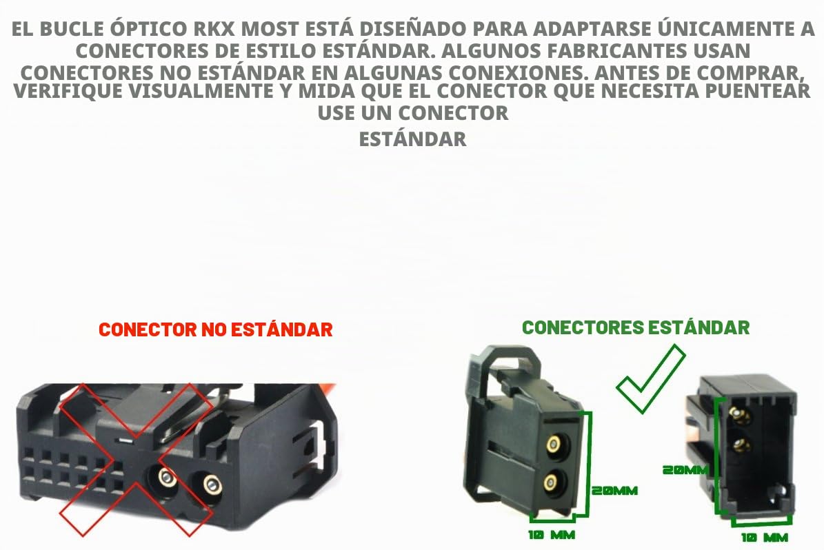 Adaptador de Fibra Óptica RKX Negro Compatible con Mercedes, BMW, Audi, Porsche y Volvo