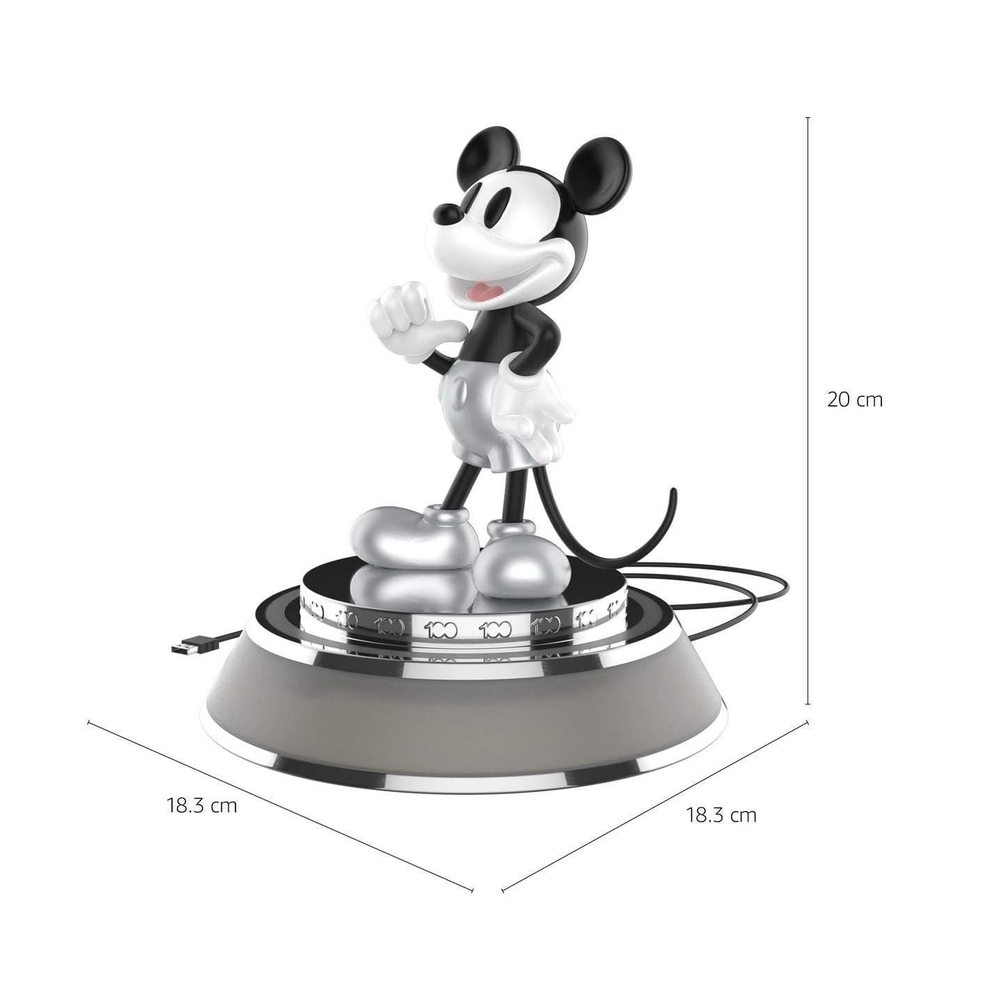 Disney 100 Mickey Mouse - Lámpara LED con tres niveles de intensidad decoración la magia de Disney 100 en tu hogar luz de noche figura 3D