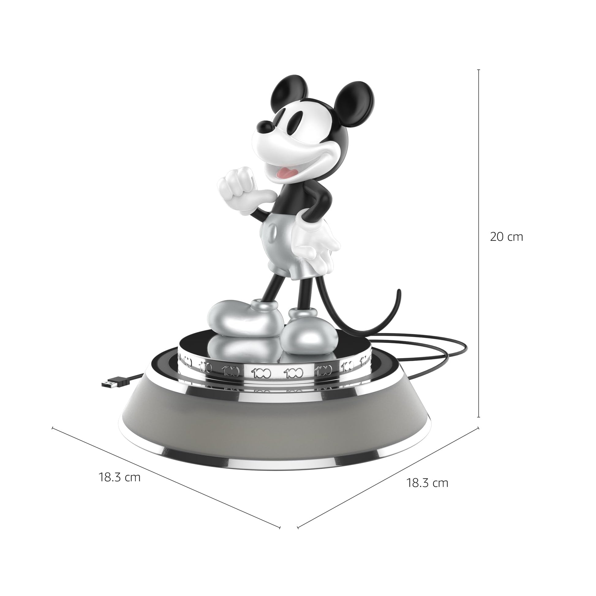 Disney 100 Mickey Mouse - Lámpara LED con tres niveles de intensidad decoración la magia de Disney 100 en tu hogar luz de noche figura 3D
