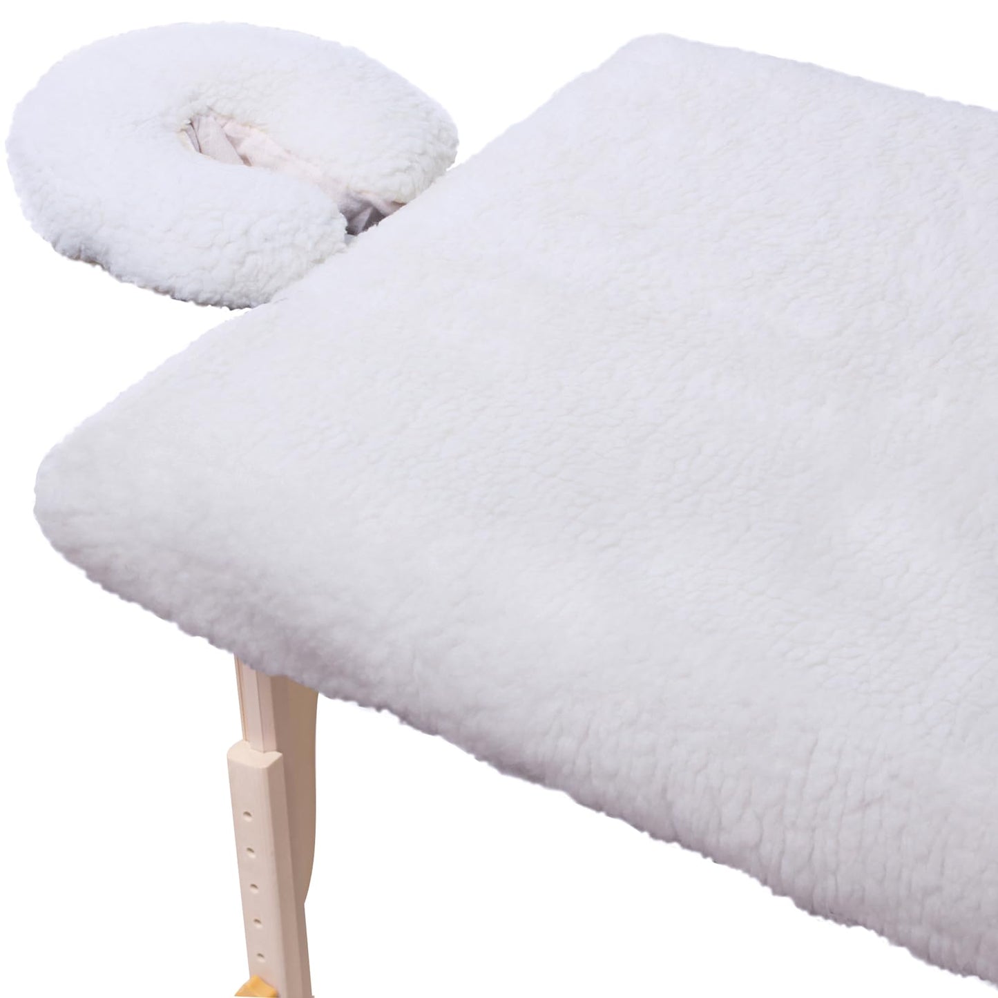 ForPro - Juego de almohadillas de masaje de forro polar suave y lujoso, extra suave, hipoalergénico, para mesas de masaje, incluye almohadilla de mesa de masaje y funda para reposabrazos, natural, 33 pulgadas de ancho x 74 pulgadas de largo x 5 pulgadas d