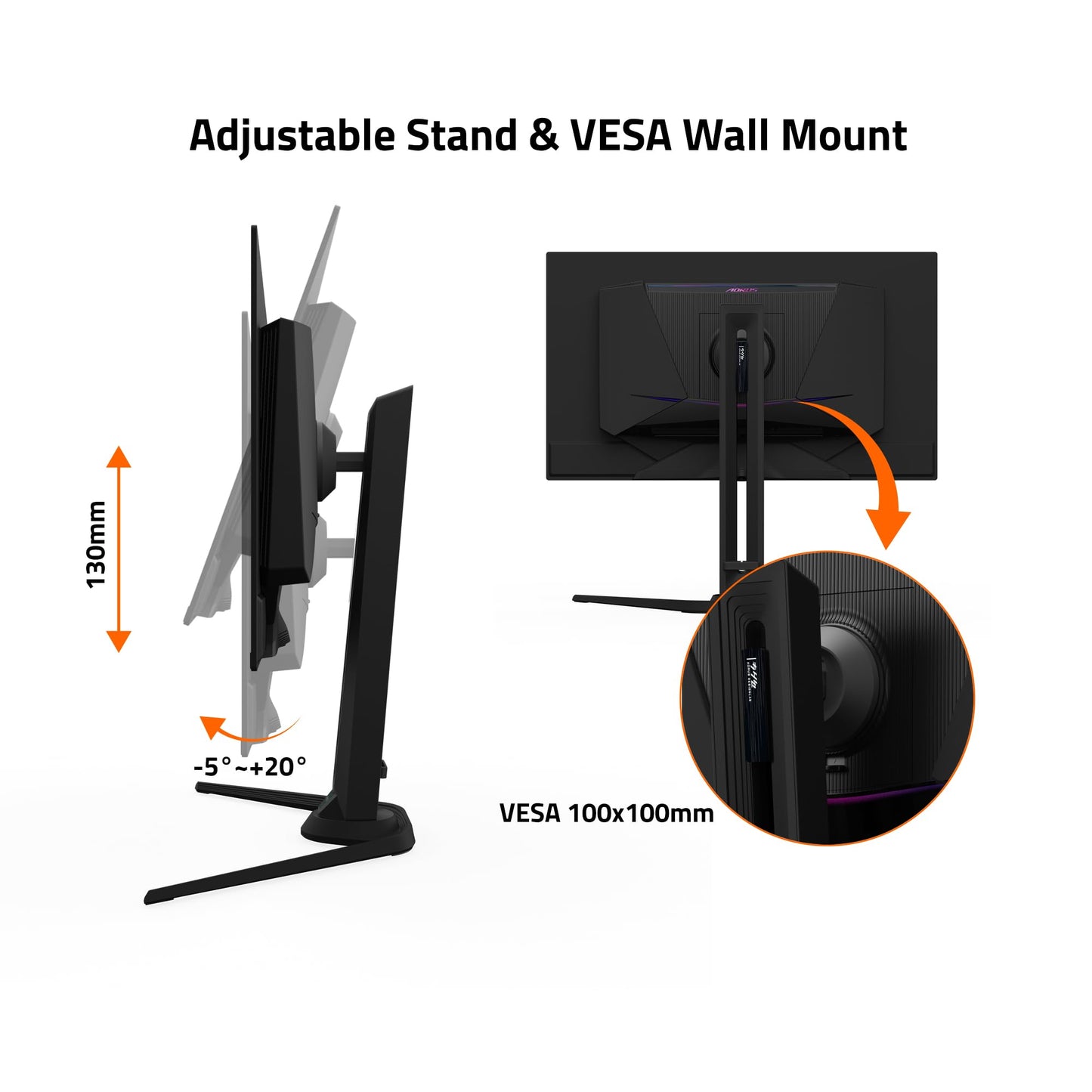 GIGABYTE - Monitor para juegos OLED AORUS FO27Q3-27 QD - QHD 2560x1440-360Hz - 0.03ms GTG - AMD FreeSync Premium Pro - KVM tipo C - HDMI, DP, tipo C - Altura ajustable - Negro