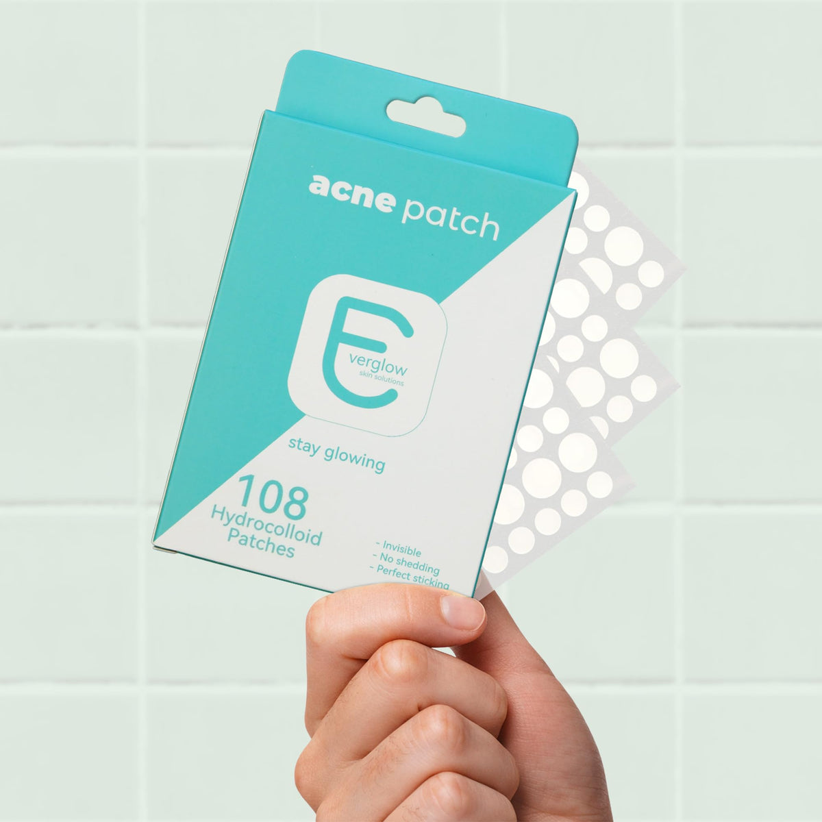 108 Parches para Acné con Hidrocoloide, Parches para Espinillas y Granitos, Invisibles y Ultra Delgados, Protección Día y Noche, 8mm y 10mm – Everglow Skin Solutions