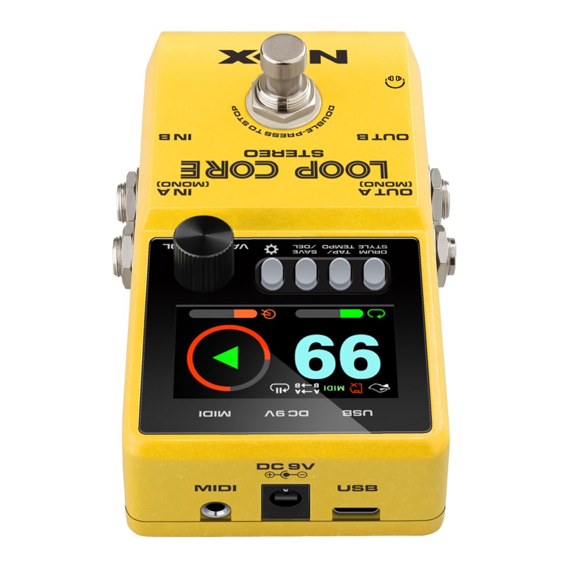 NUX Loop Core - Pedal estéreo para guitarra de 6 horas de tiempo de grabación, audio estéreo, control MIDI, simulación de cabina para salida a mezclador.