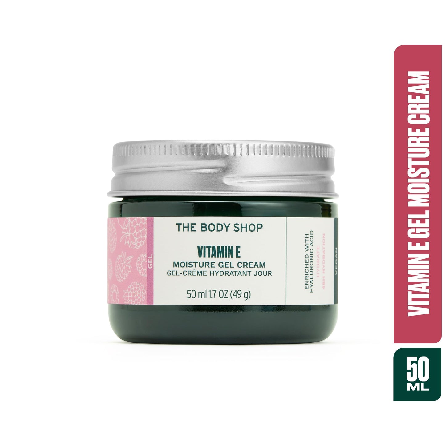 The Body Shop Vitamin E Gel Cream, 48hr Moisturizer, 100% Vegan, 1.7 Fluid Ounce