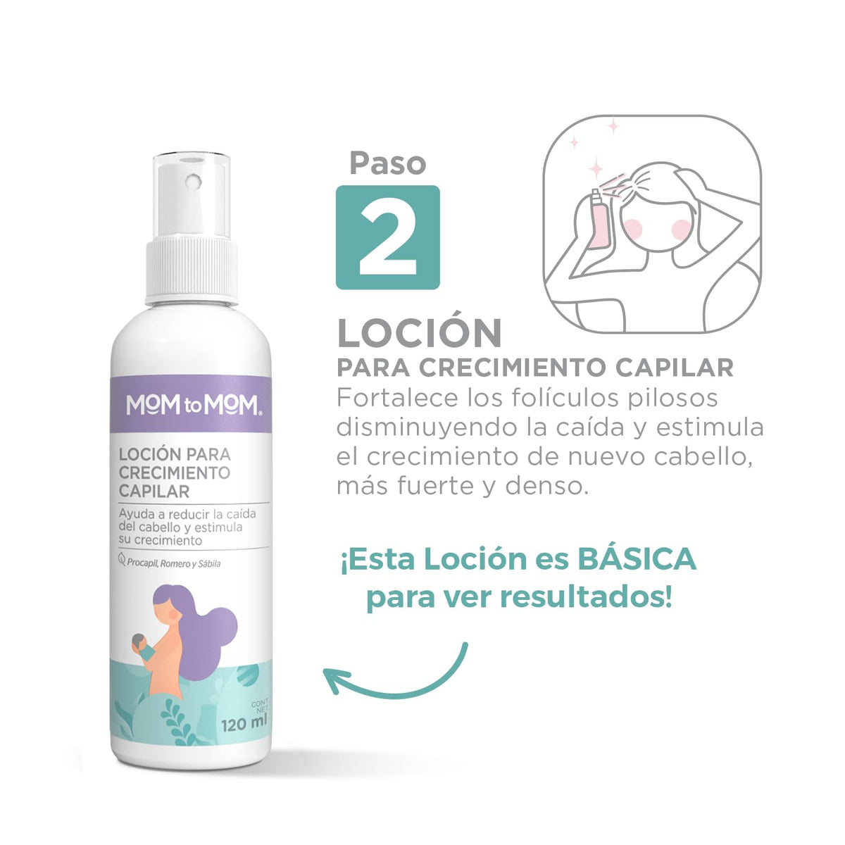 Tratamiento Capilar Mom To Mom Blanco Crecimiento Postparto