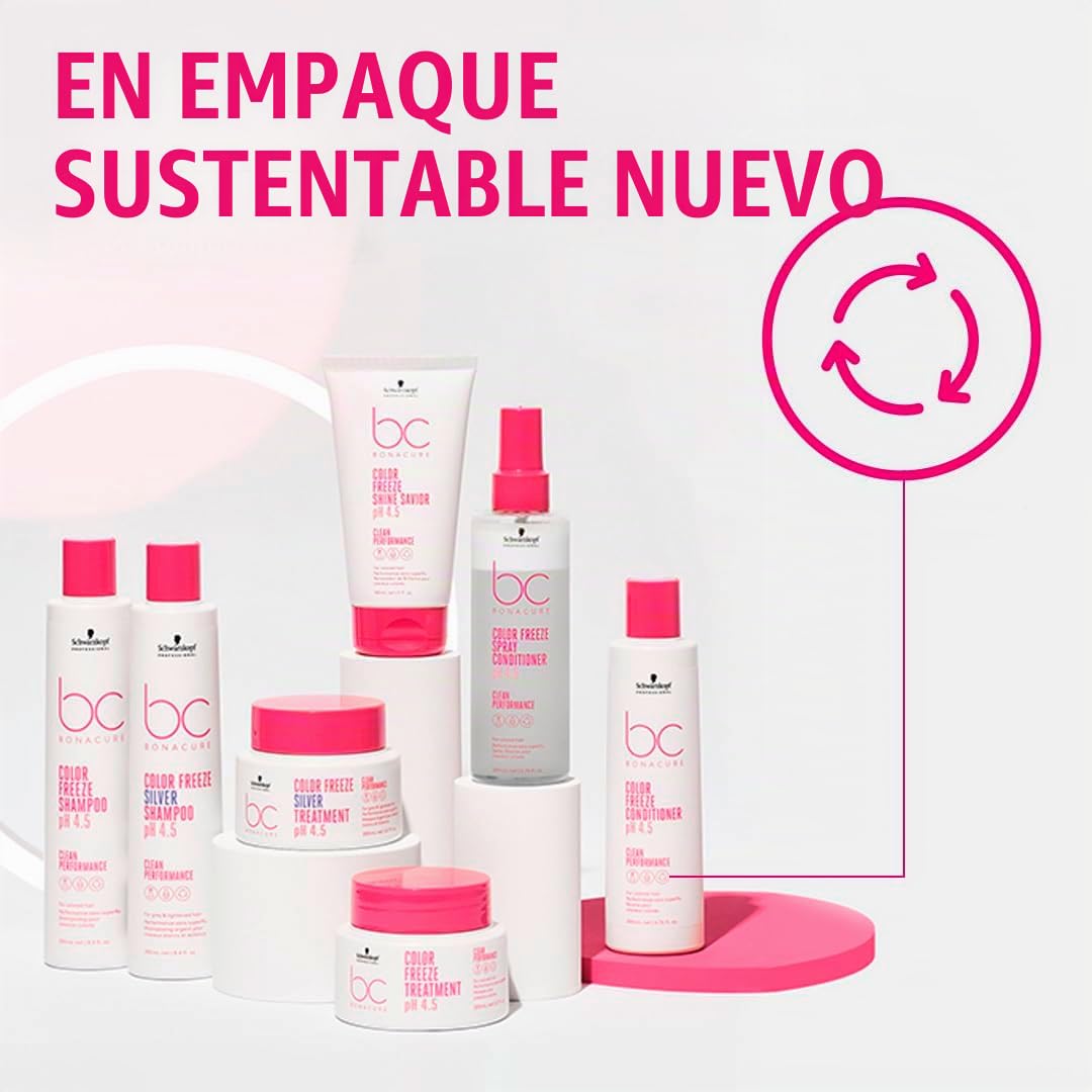 BONACURE Color Freeze Silver Shampoo pH 4.5 Cabello Blanco Vegano 250 ml