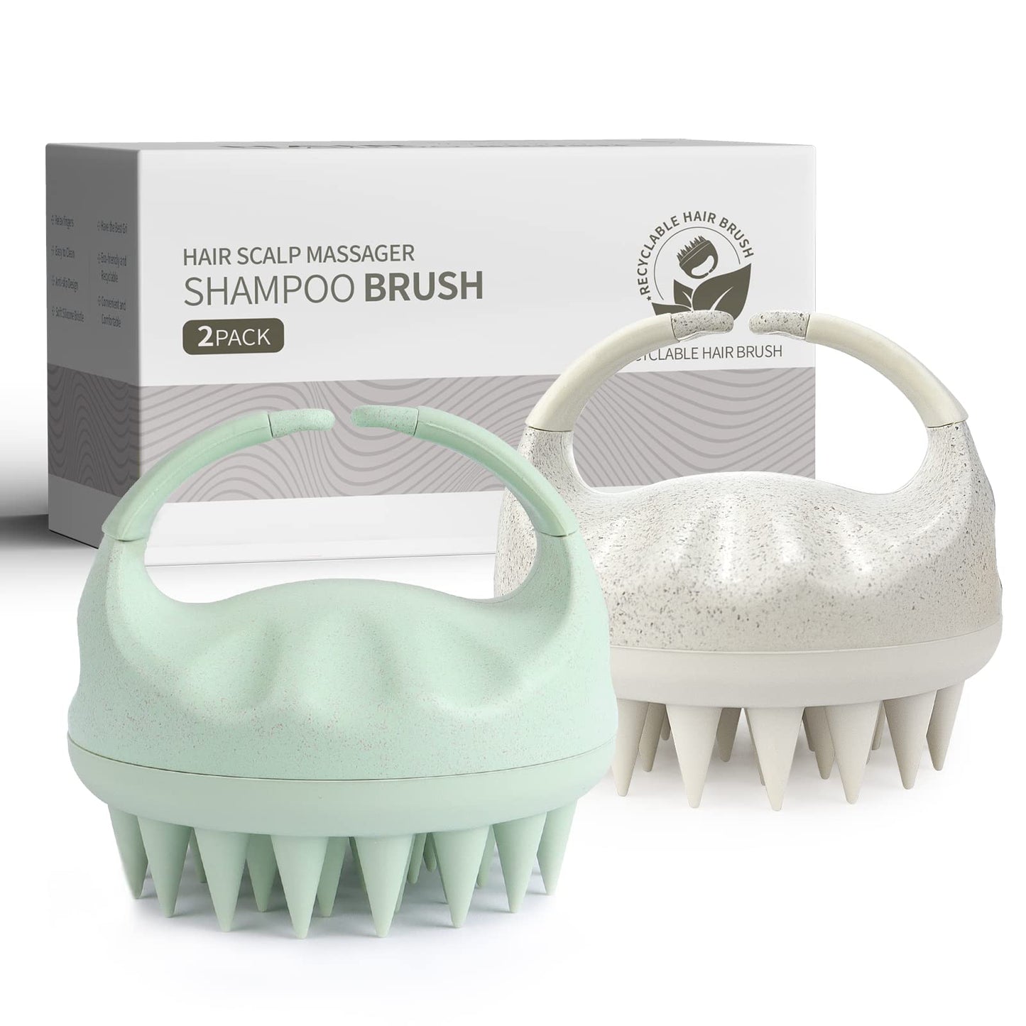 Sndyi Cepillo masajeador de cuero cabelludo, exfoliante de cuero cabelludo con cerdas de silicona suave, exfoliante de cuero cabelludo para eliminación de caspa, masajeador de cuero cabelludo para el crecimiento del cabello, cepillo de cabello seco húmedo