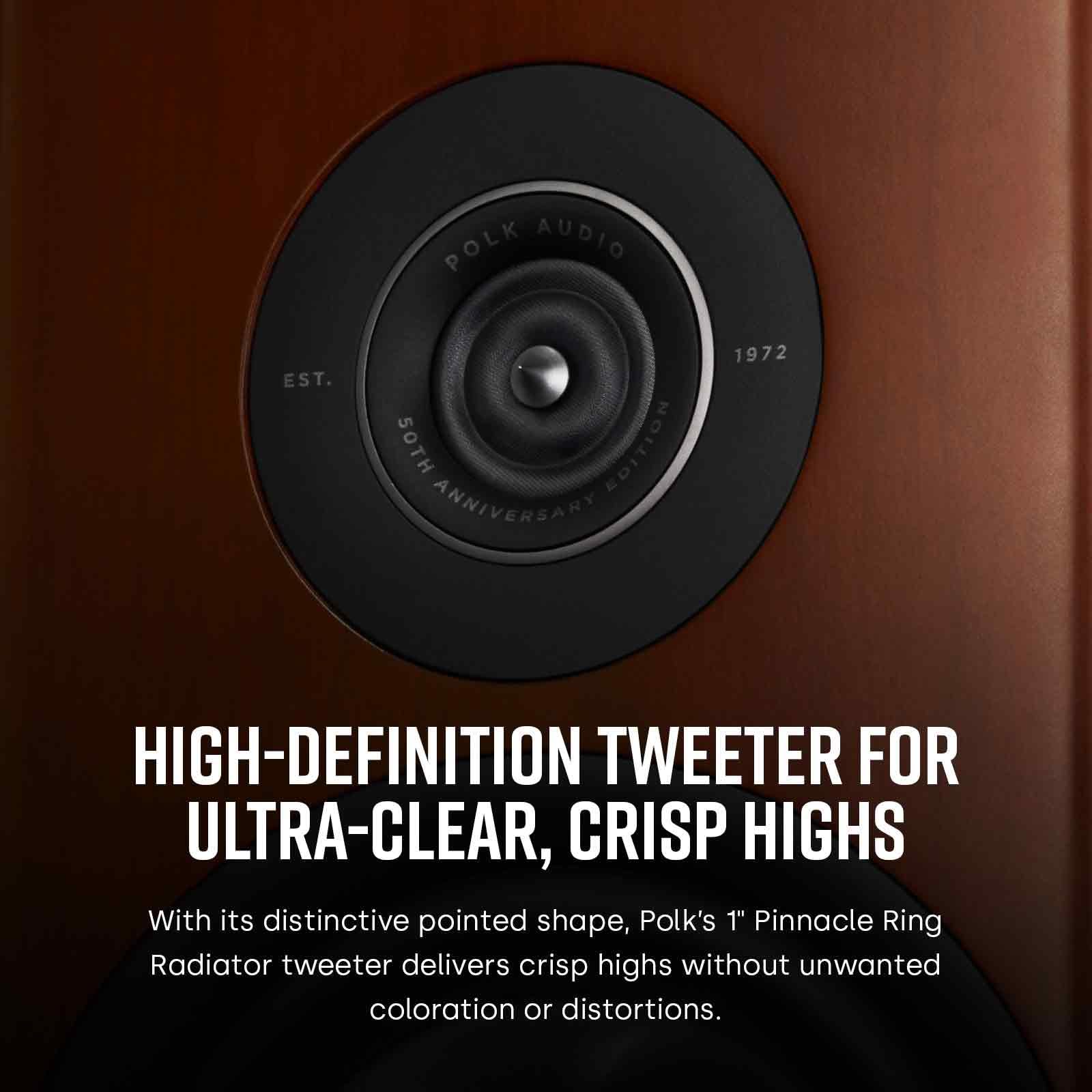 Altavoz de Estantería Polk Audio Reserve R200 Negro con Audio Dinámico y Detallado para Cine en Casa