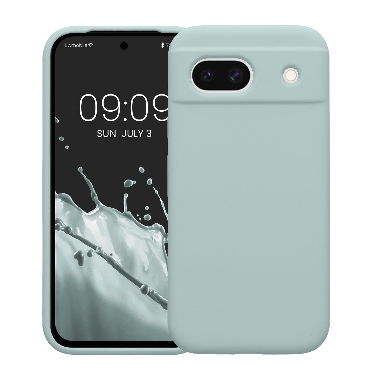 kwmobile Carcasa Compatible con Google Pixel 8a Funda - Case TPU y Silicona antigolpes - Apto Carga inalámbrica - Menta Cool
