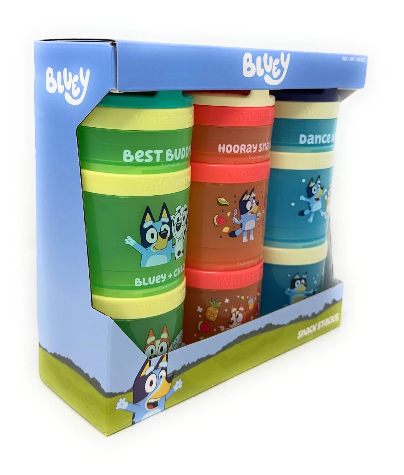 Whiskware Recipientes portátiles apilables para aperitivos para niños, set de 3 recipientes apilables Mickey y amigos, ideal para la escuela o el viaje, normal, rojo, 1591321