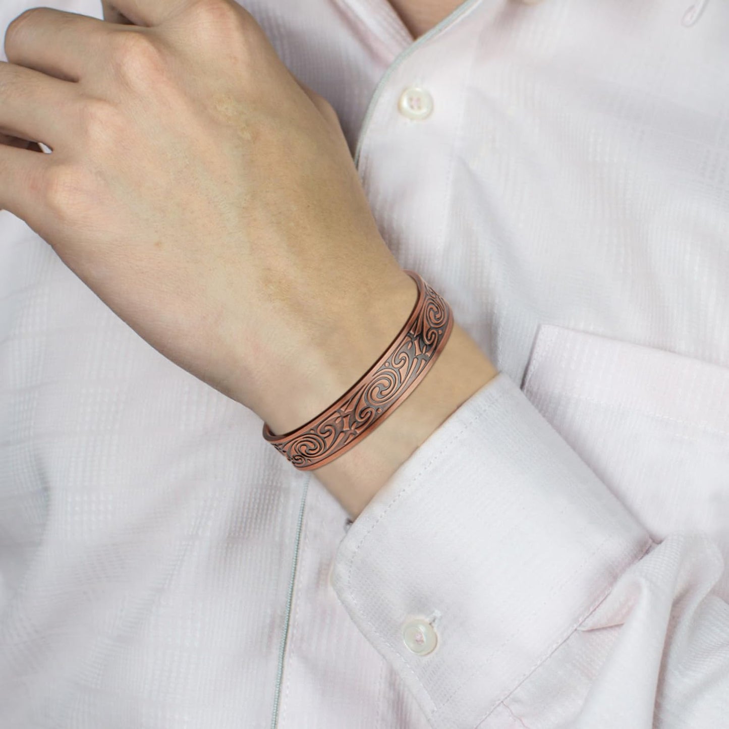 Brazalete de cobre pulseras de cobre para hombre carpiano pulsera de magnética para hombres con imanes brazalete pulsera magnética pulseras cumpleaños regalos de navidad