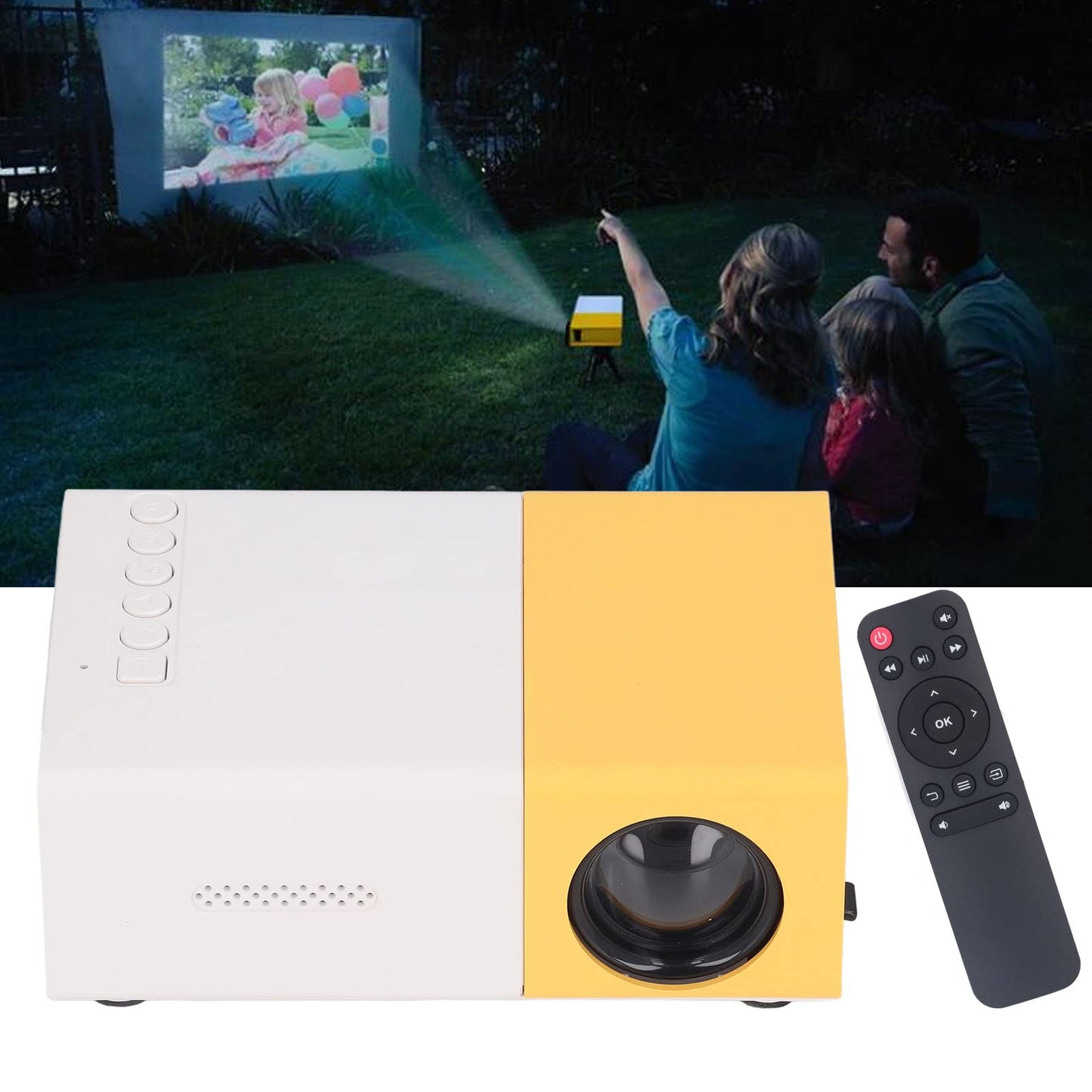 Mini Proyector Portátil, Proyector de Cine Digital, Pantalla Grande de 24 a 60 Pulgadas, Resolución 1920x1080, Proyector de Vídeo Inteligente para el Cine en Casa Película al Aire Libre(#1)