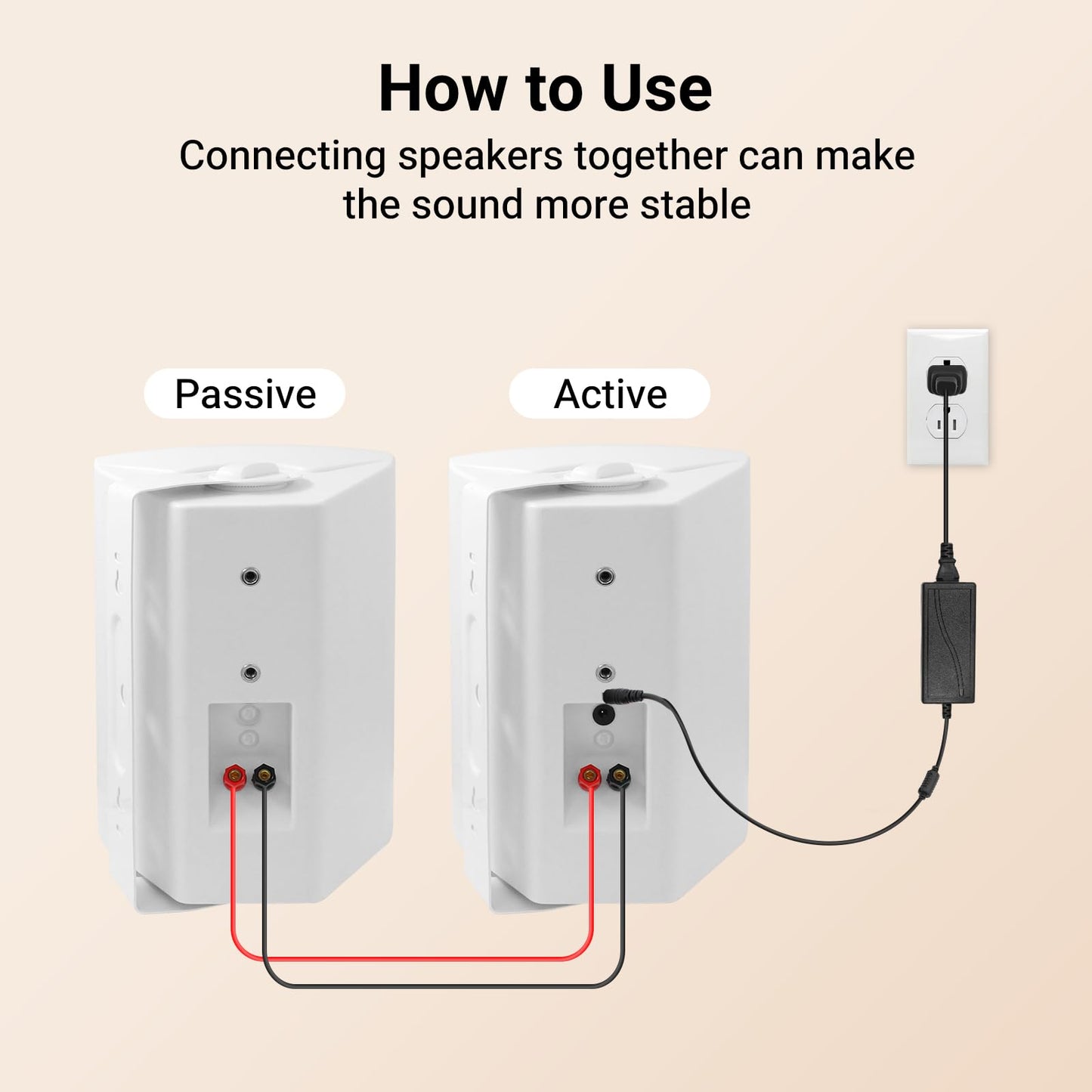 STUDIOFINIX Altavoces Bluetooth de 6,5 Pulgadas y 400 vatios para Interior/Exterior Altavoces de Montaje en Pared Resistentes al Agua y a la Intemperie para el Patio, el Garaje y la casa (Blanco)