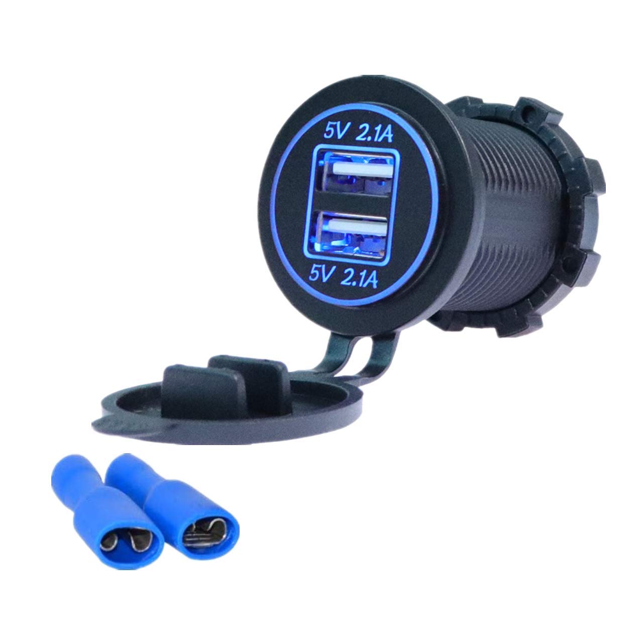 YL TRD Cargador Iluminado Doble USB 12v para Auto, Autobús, Camión