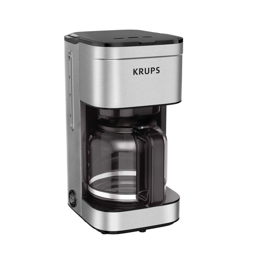 KRUPS Cafetera de Filtro Permanente Simply Brew Family Inoxidable, capacidad para preparar 10 tazas de café, incluye filtro permanente y cuchara dosificadora, 900 W, KM203D50