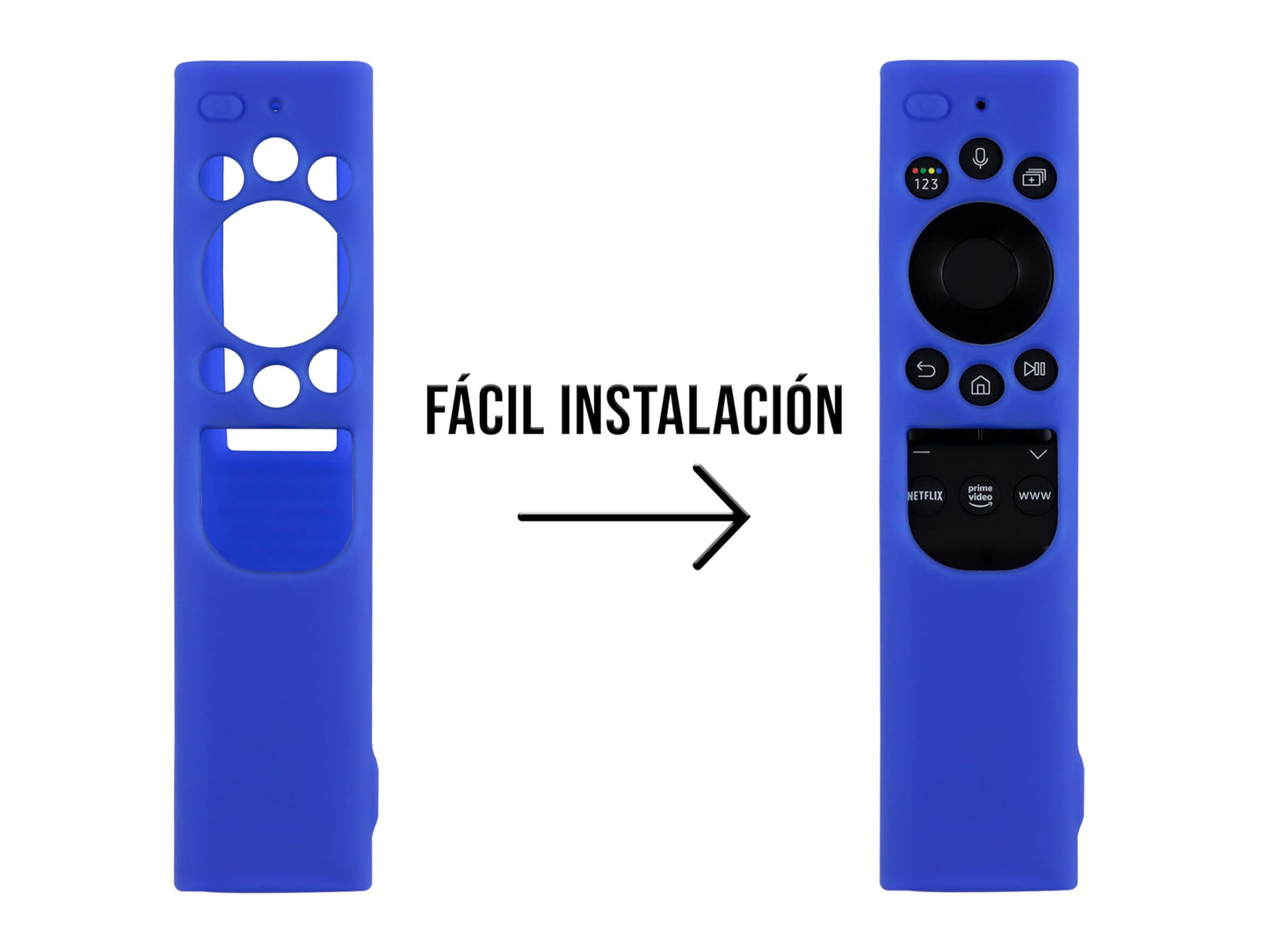 CONTROL EXPERT Funda para Control Samsung 4k Case Panel Solar Smart TV Pantalla Bn59-01363a, Bn59-01385d, Bn59-01357a Silicon Protector (Azul)