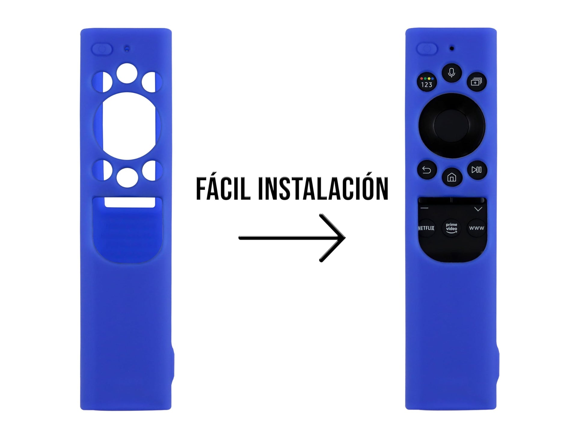 CONTROL EXPERT Funda para Control Samsung 4k Case Panel Solar Smart TV Pantalla Bn59-01363a, Bn59-01385d, Bn59-01357a Silicon Protector (Azul)