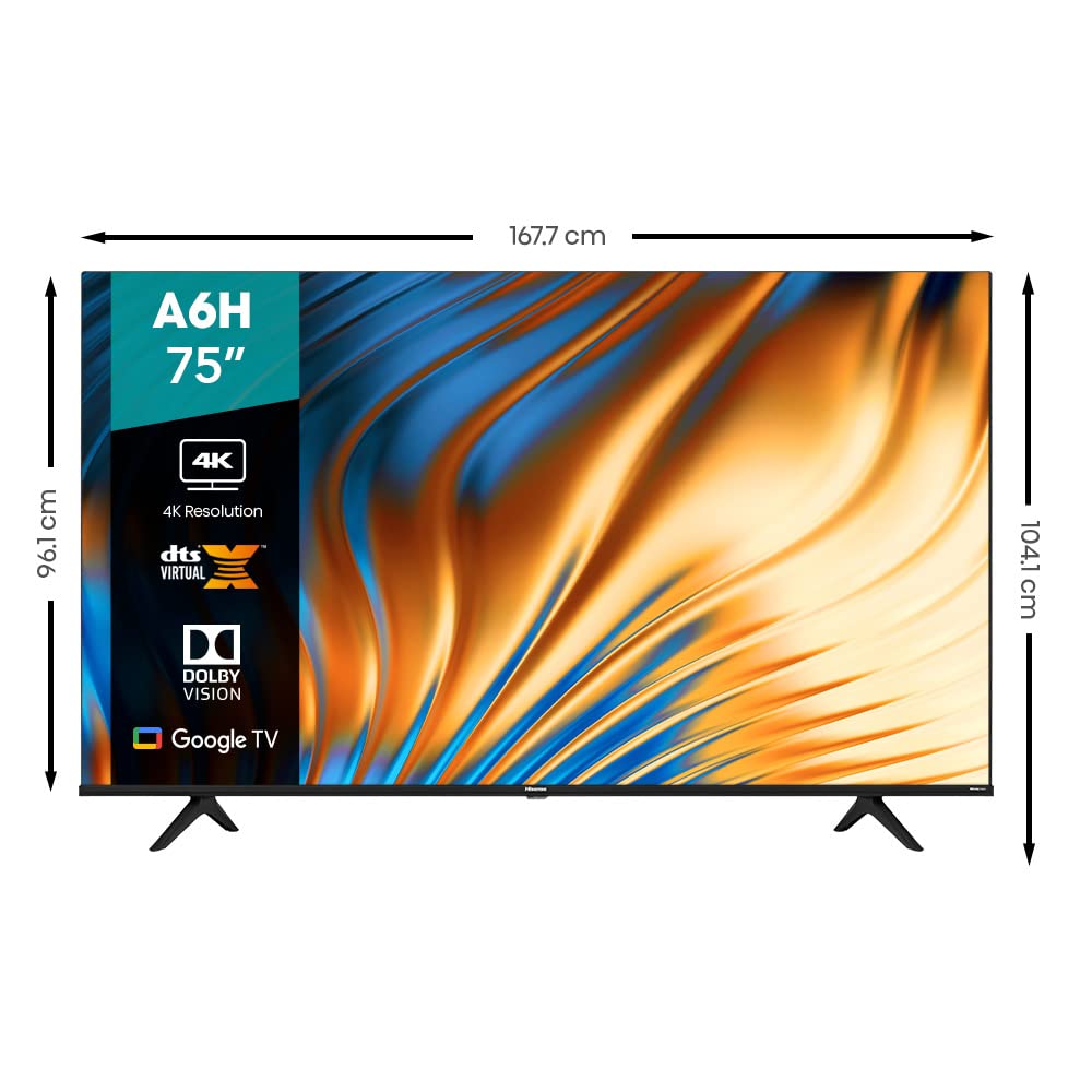 Hisense Pantalla 75" 4K Smart TV LED 75A6H Google TV