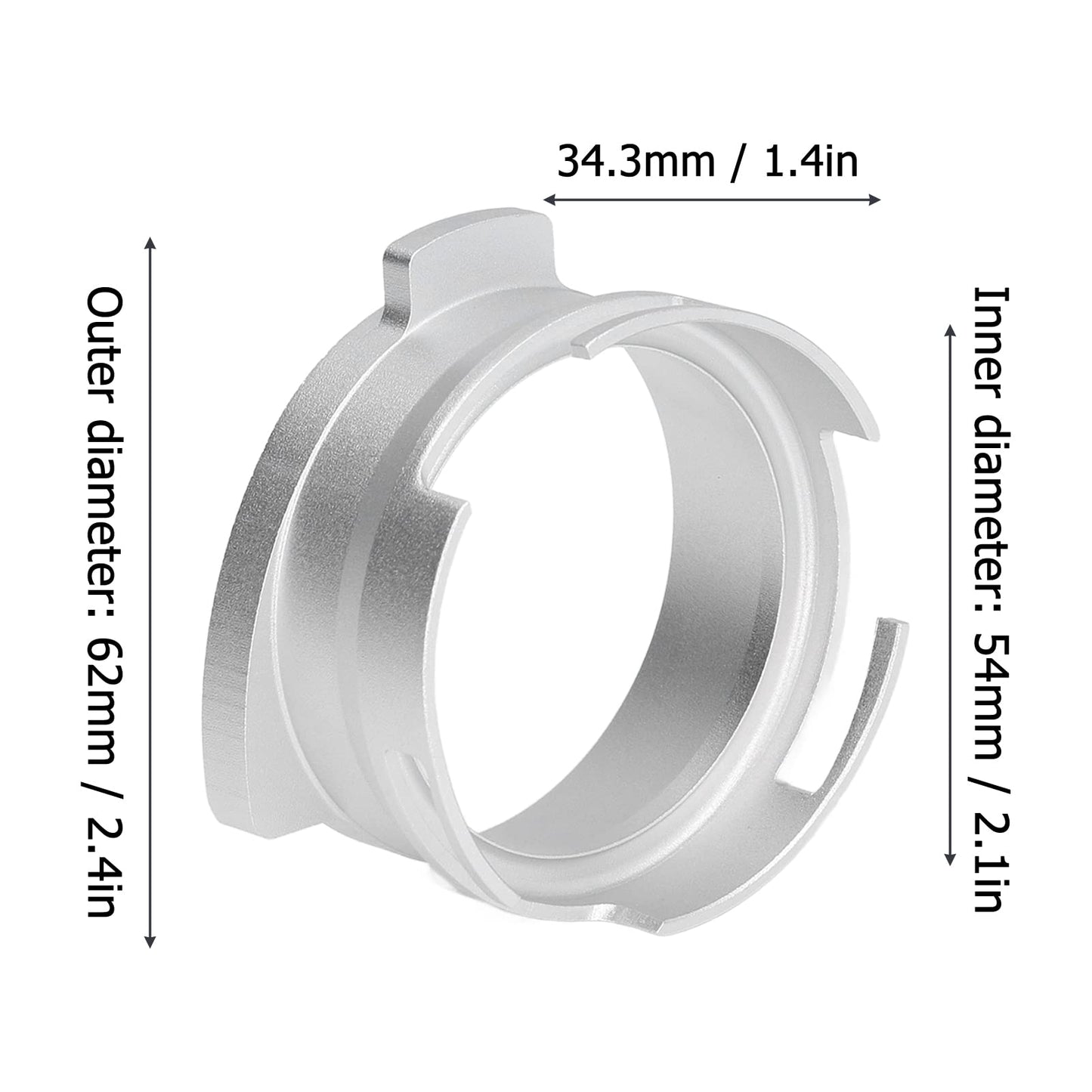 Embudo de Dosificación Tgoon Plata de Café en Acero Inoxidable de 54 Mm