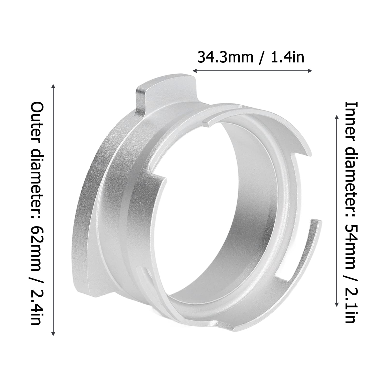 Embudo de Dosificación Tgoon Plata de Café en Acero Inoxidable de 54 Mm