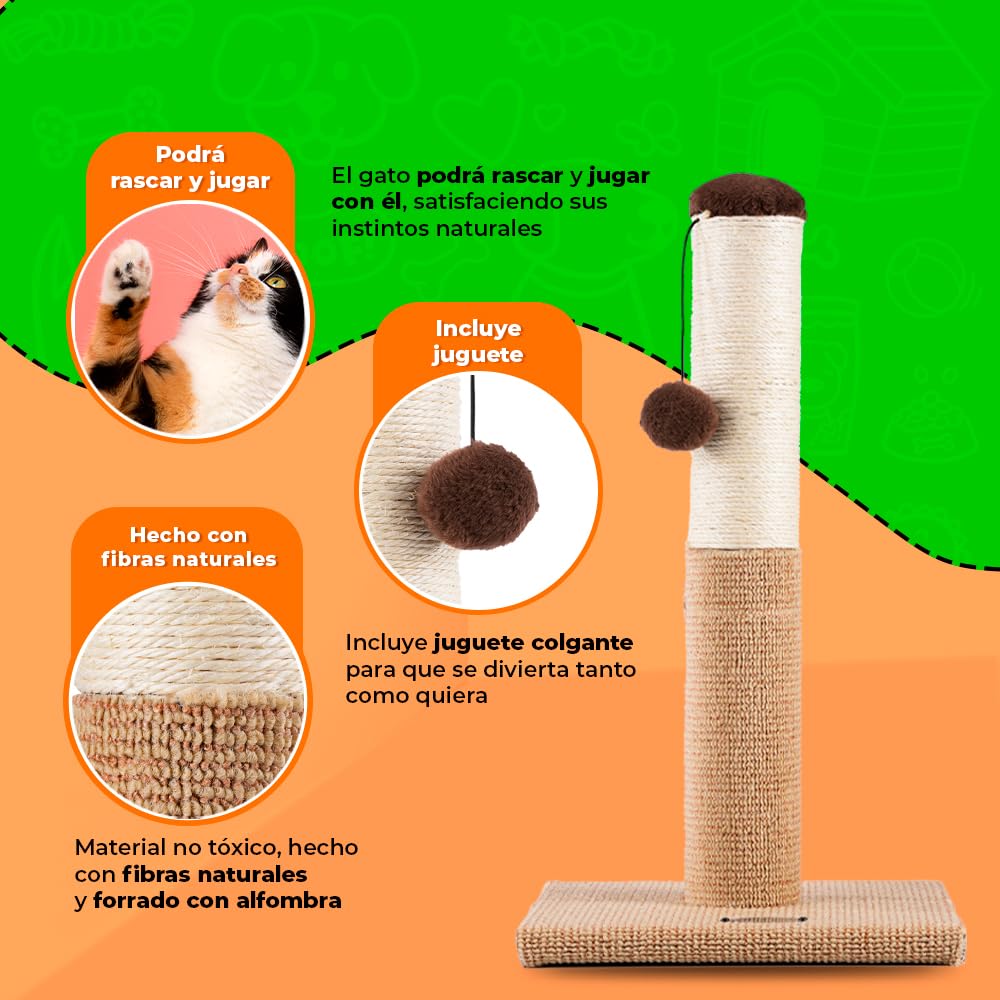 Poste Rascador Fancy Pets Natural 55 cm para Gato