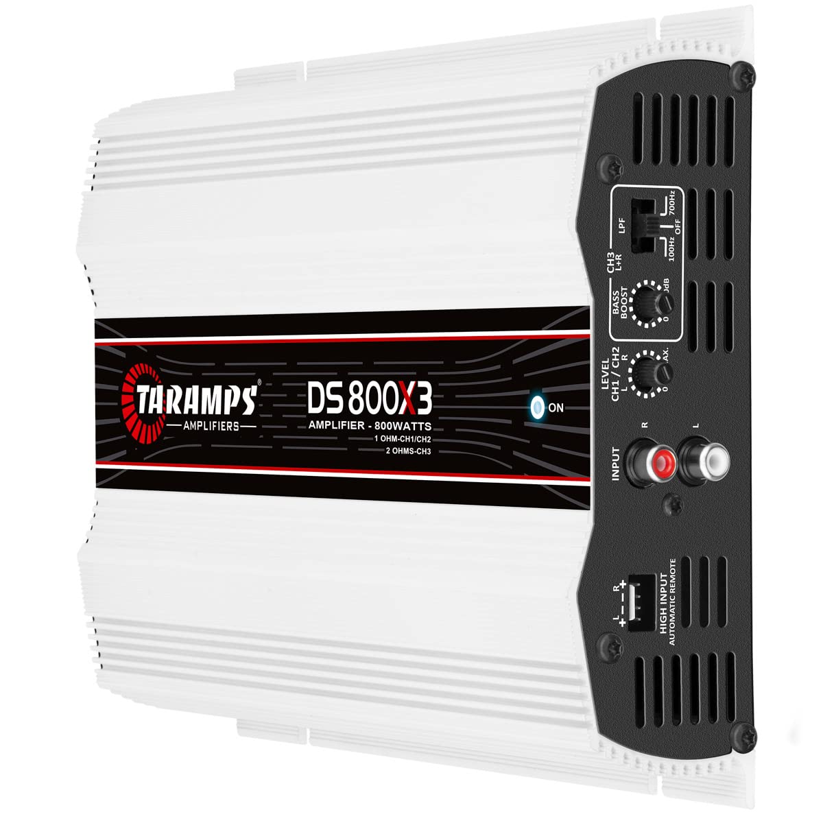 Amplificador Multicanal TARAMPS DS800X3.1 Aluminio Sistema Eléctrico de Demostración